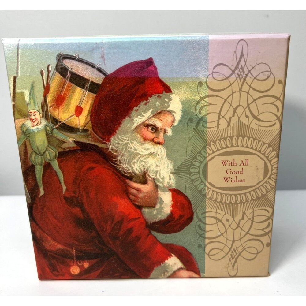 Vintage Tri-Coastal Design Santa Claus Decorative Box, Heavy Cardboard